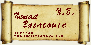 Nenad Batalović vizit kartica